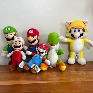 Lot‎ Of Super Mario Bros Plushies Various Sizes 6 In Total